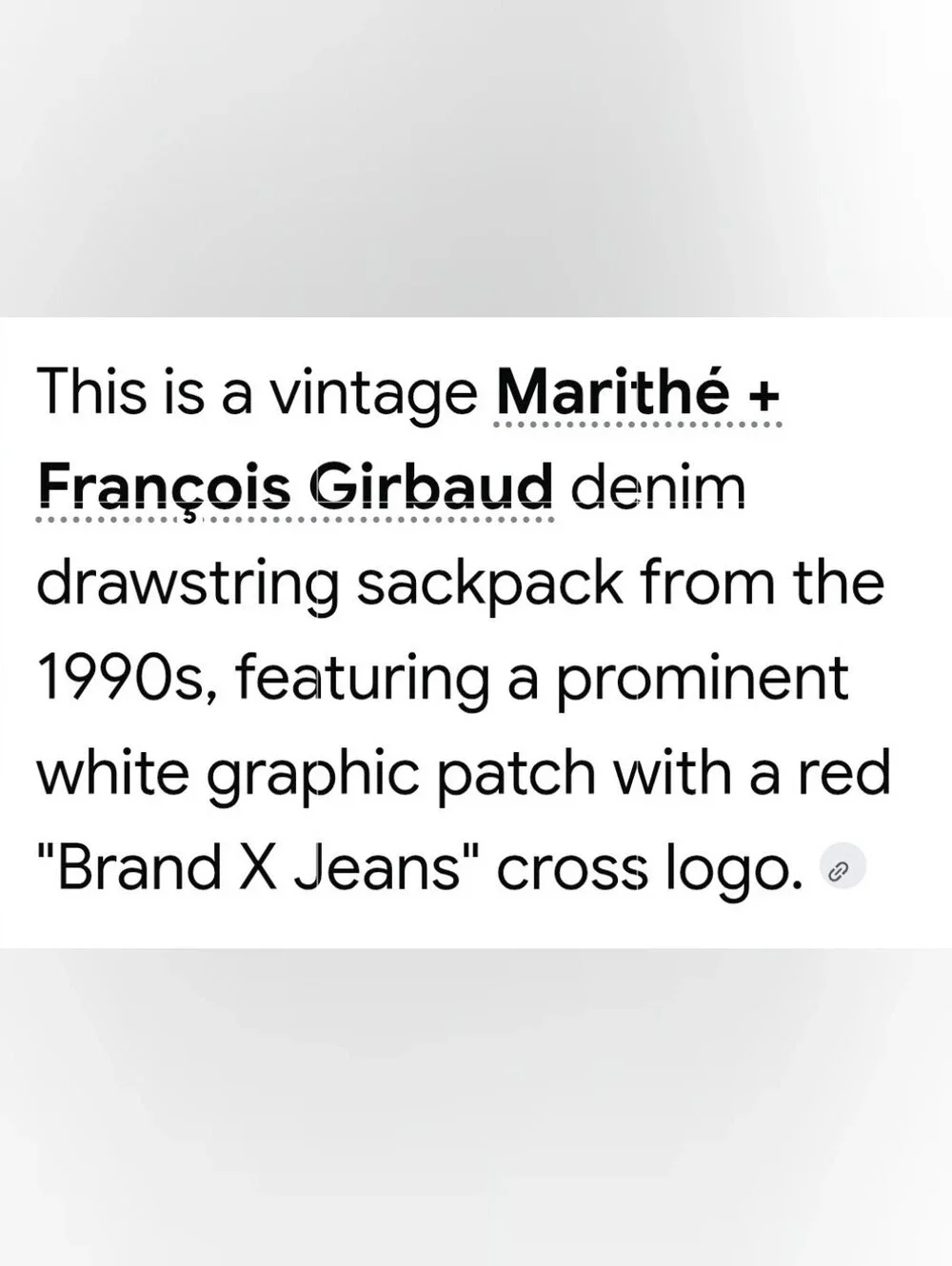 Marithé Francois Girbaud Vintage 90's Denim Sack Backpack 14
